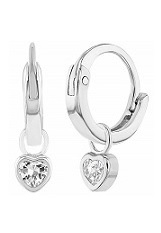 stunning heart cubic zirconia children huggie earrings